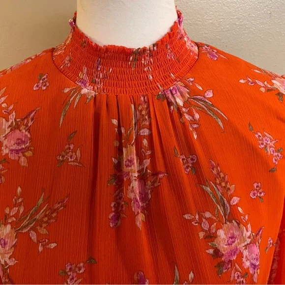 Floral Ruffle Dress in Vibrant Orange - Picture 6 of 15